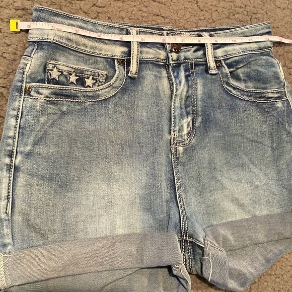 Blue Savvy Jean Shorts Denim Size 3 Junior Stars & Stripes - Picture 4 of 11